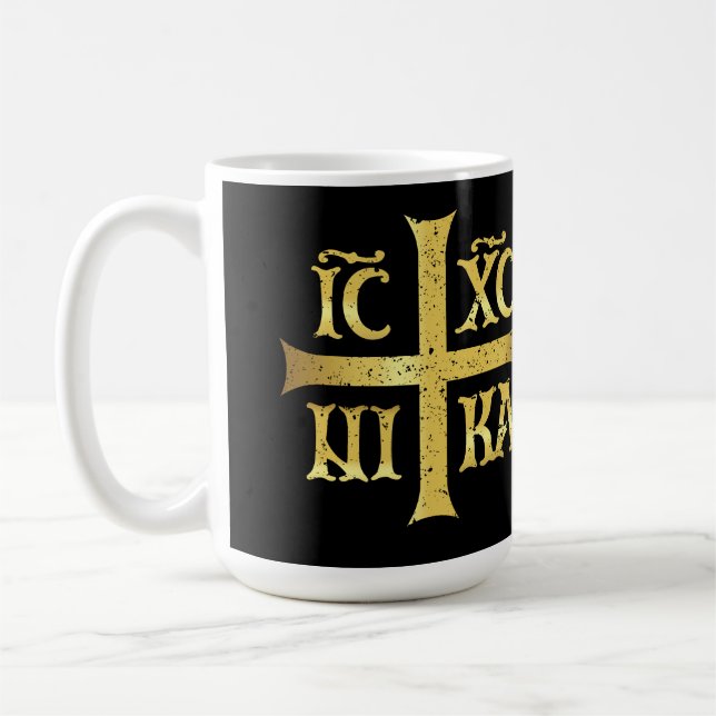 TAZA DE CAFÉ IC XC NIKA JESUS CHRIST CONQUISTA (Izquierda)