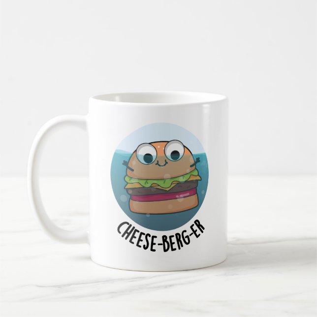 Taza De Café Ice-berg Funny Cheeseburger Pun (Izquierda)