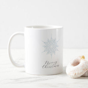Taza De Café Ice Blue Snowflake Merry Christmas Mug