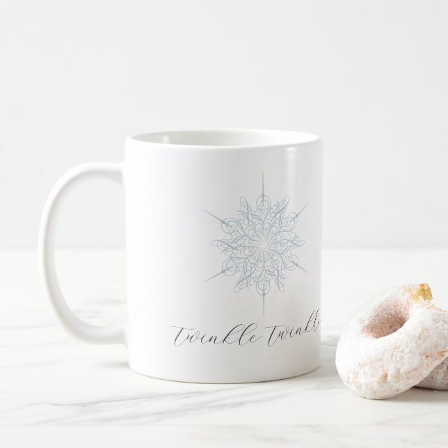 Taza De Café Ice Blue Snowflake Twinkle Twinkle Mug (Con donut)