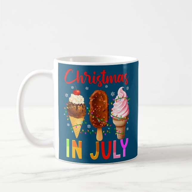 Taza De Café Ice Cream Christmas In July Summer Vacation Kids  (Izquierda)