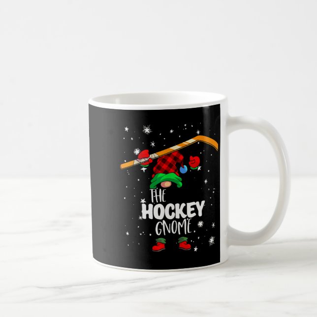 Taza De Café Ice Hockey Gnome Red Buffalo Plaid Matching Family (Derecha)