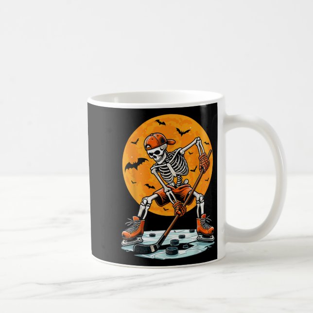 Taza De Café Ice Hockey Skeleton Soky Boys Halloween Hockey Pla (Derecha)