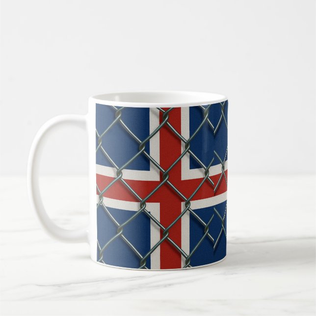 Taza De Café Iceland Flag Fence  (Izquierda)