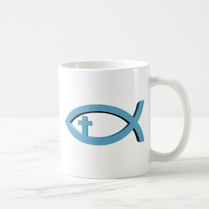 Taza De Café Ichthus - símbolo cristiano de los pescados con