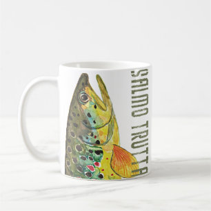 Taza De Café Ichtiología de la trucha marrón, pesca, pesca con