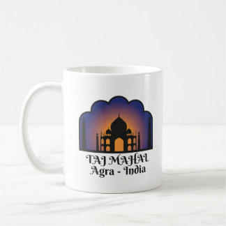 Taza De Café Iconic Indian Landmark Taj Mahal Silhouette