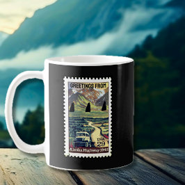 Taza De Café Icónica Carretera Alaska Sello retro Café Mug