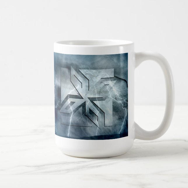 Taza De Café Icono Art Deco Ninja Star, pararrayos Galaxy (Derecha)
