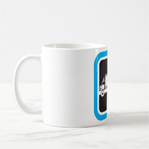 Taza De Café Icono Azul de Camión y Remolque