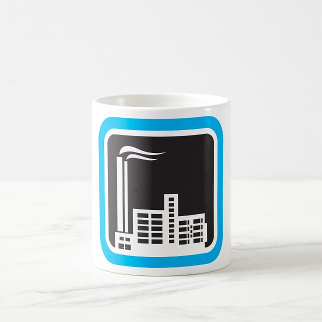 Taza De Café Icono de fábrica industrial con chimeneas (Subido por el creador)