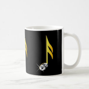 Taza De Café Icono de oro de una nota musical 1/16