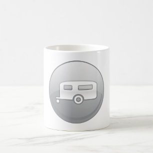 Taza De Café Icono de remolque de campamento plateado RV minima