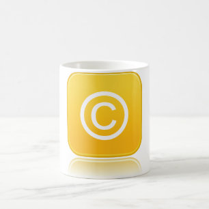 Taza De Café Icono de símbolo de derechos de autor amarillo