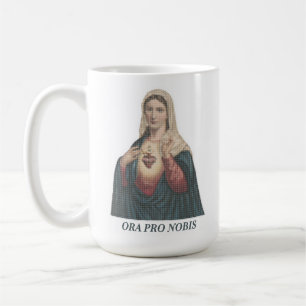 Taza De Café Icono del Corazón Inmaculado de María Ora Pro Nobi
