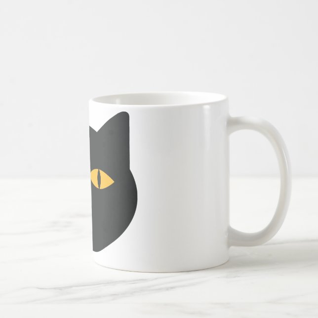 Taza De Café icono del gato negro (Derecha)