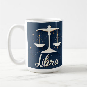 Taza De Café Icono del signo zodiacal Libra con balanzas equili