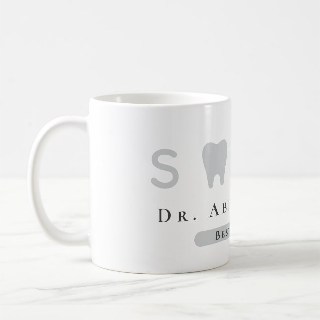 Taza De Café Ícono dental moderno Profesional Mejor Dentista (Izquierda)