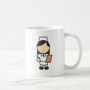 Taza De Café Icono femenino joven de la enfermera