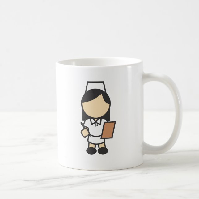 Taza De Café Icono femenino joven de la enfermera (Derecha)