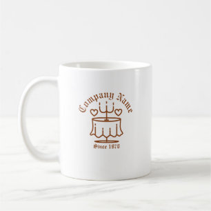 Taza De Café Ícono marrón de la mesa de amor de la cena vintage