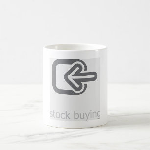 Taza De Café Icono minimalista de compra de acciones financiera