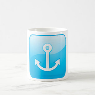 Taza De Café Icono nautical Blue Anchor Marítimo moderno
