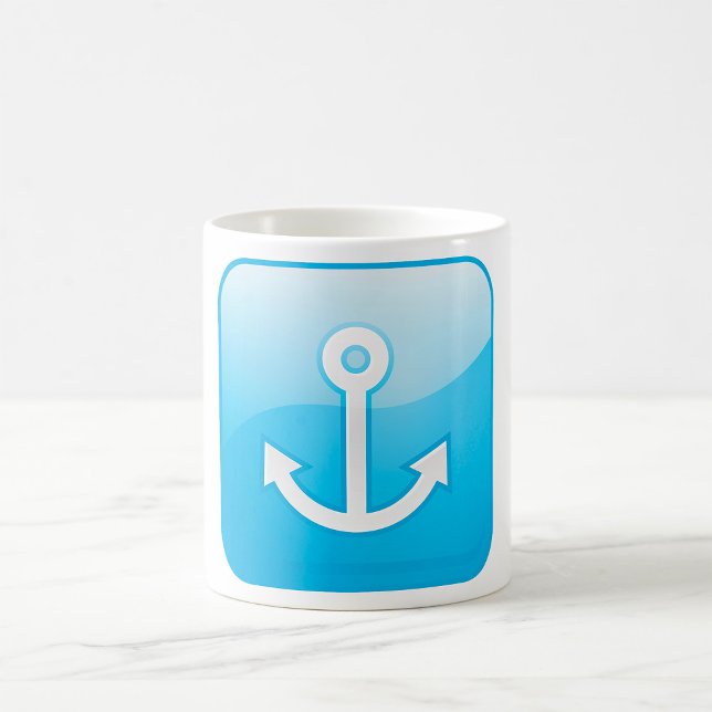 Taza De Café Icono nautical Blue Anchor Marítimo moderno (Subido por el creador)