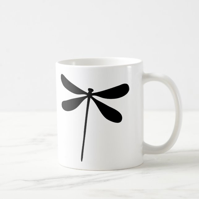 Taza De Café icono negro de la mosca del dragón (Derecha)