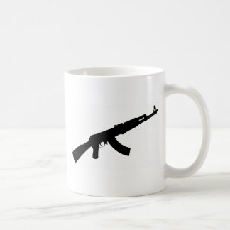 Taza De Café icono negro del ak 47 del arma
