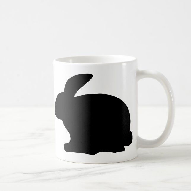 Taza De Café icono negro del conejo (Derecha)