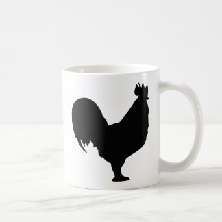 Taza De Café icono negro del gallo