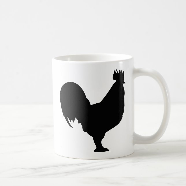 Taza De Café icono negro del gallo (Derecha)
