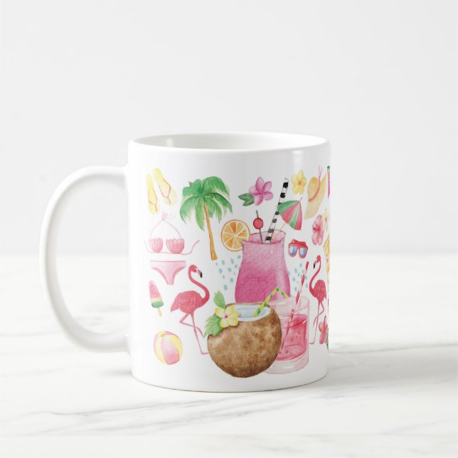 Taza De Café Iconos acuáticos beachy cute Summer Fun (Izquierda)