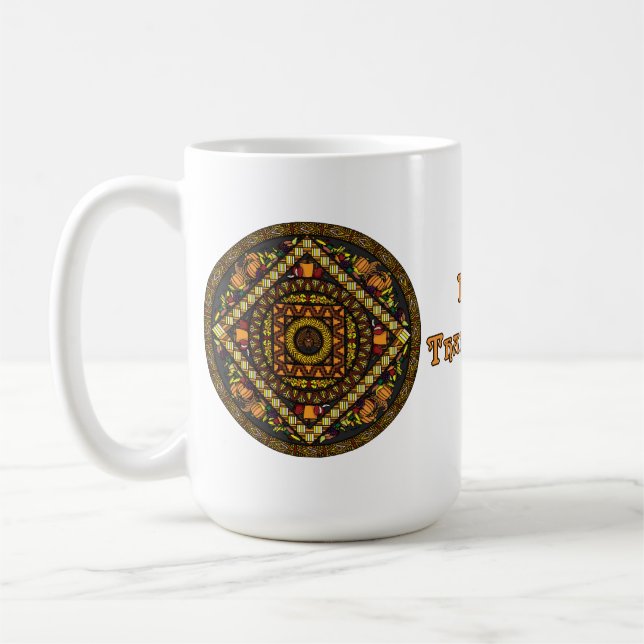 Taza De Café Iconos de Acción de Gracias Mug (Izquierda)