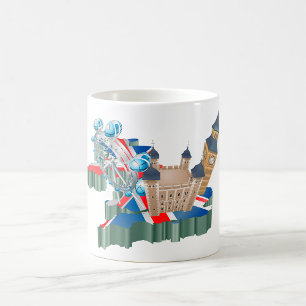 Taza De Café Iconos de Londres Mapa del Reino Unido Viajes Brit