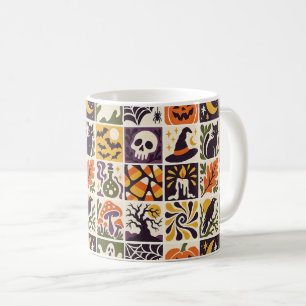 Taza De Café Iconos Retro Halloween Espeluznantes