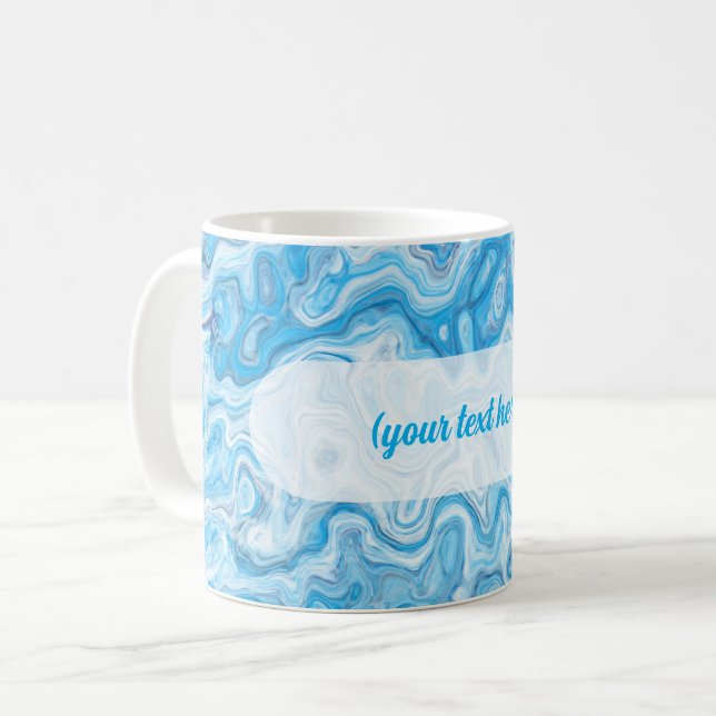 Taza De Café Icy Glacier Blue Marble Texture Abstract Liquid (Anverso izquierdo)