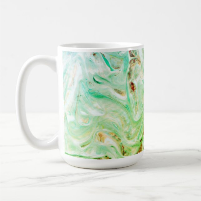 Taza De Café Icy Green Swirls (Izquierda)