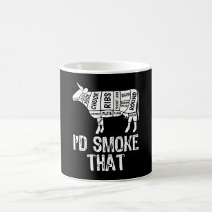 Taza De Café Id Fumar Esa Barbacoa De Parrillada De Tabaquismo 