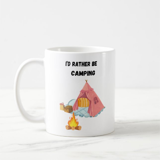Taza De Café I'd Rather Be Camping (Izquierda)
