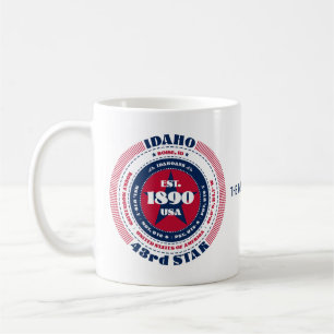 Taza De Café Idaho Circular Patriótica Monograma Mug