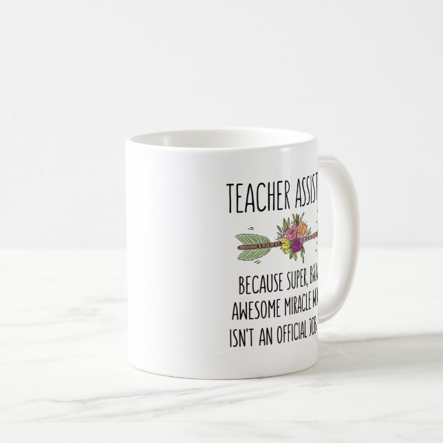 Taza De Café Idea de regalo de asistente docente divertida (Anverso derecho)