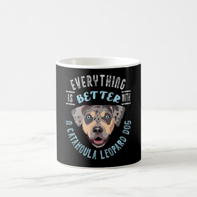 Taza De Café Idea de regalo de perro leopardo de Catahoula (Centro)