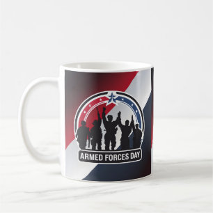 Taza De Café Idea de regalo del Día de las Fuerzas Armadas Feli