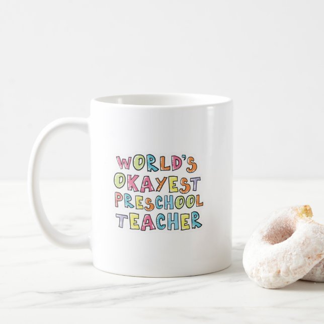 Taza De Café Idea de regalo para profesores de preescolar más o (Con donut)