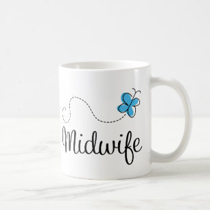 Taza De Café Idea del regalo para la partera (mariposa)