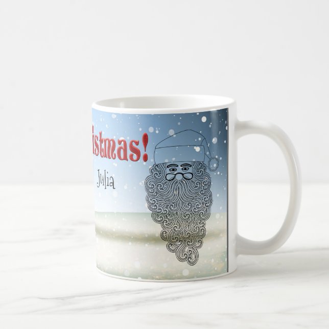 Taza De Café Idiota Serene Xmas Magia Nieve divertida Santa (Derecha)