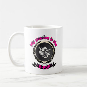 Taza De Café Idol Cantando Pasión KPop Música Diseño de Arte