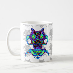 Taza De Café Ídolo del espacio antiguo colorido v1